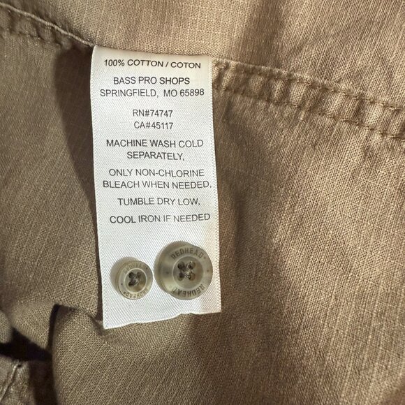 RedHead Mens Button-Down Utility Shirt Long Sleeve Khaki Cotton Size Large - Picture 4 of 5